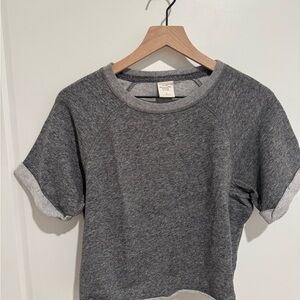 Gray Short Sleeve Sweatshirt